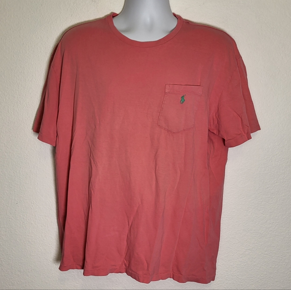 Polo Ralph Lauren Coral Short Sleeve Pocket Tee Shirt size Large